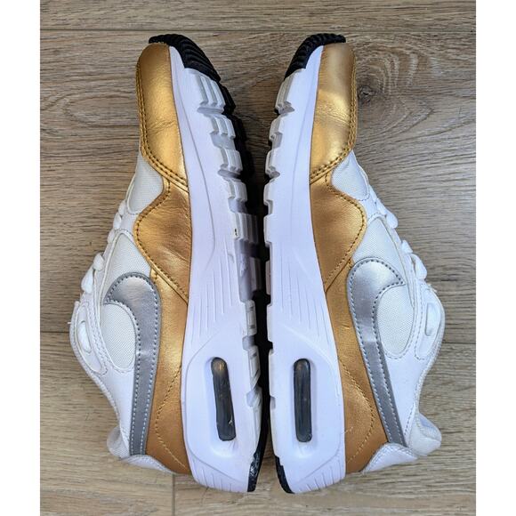 Nike Air Max SC Sneakers Womens 6.5 White Metallic Gold Shoes Retro CW4554-107 - Picture 4 of 11